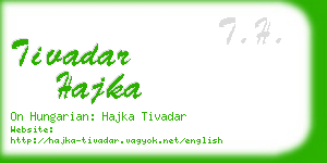 tivadar hajka business card